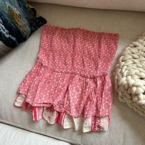 Pink & White Layered Floral Pattern Flowy Top